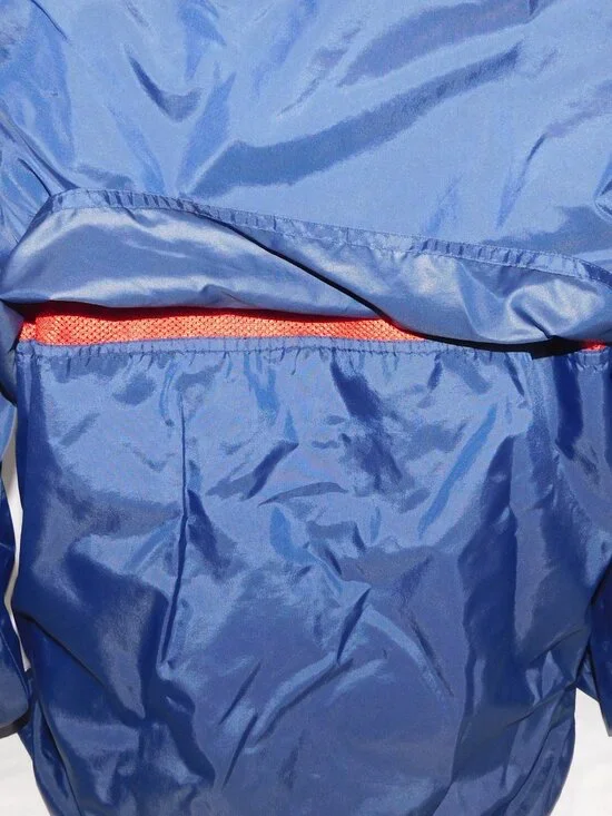 VTG 90s Y2K Tommy Jeans Hilfiger mens L Full Zip Blue Windbreaker Jacket - Picture 14 of 16